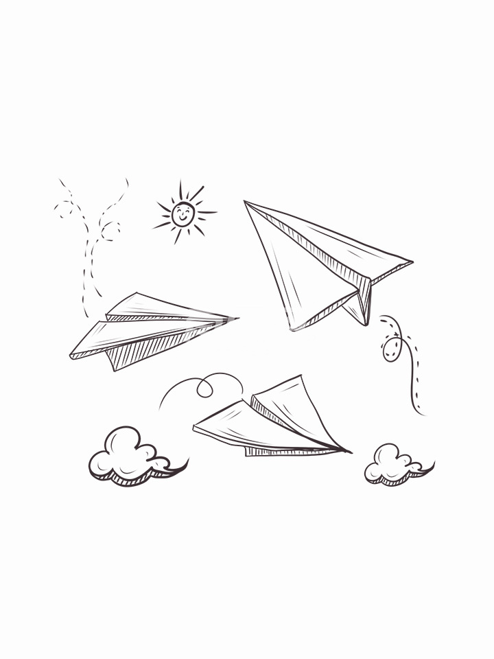 [纸飞机怎么画简笔画]怎么画飞机儿童简笔画