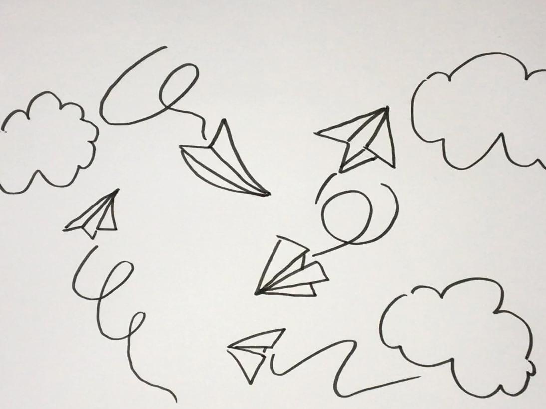 纸飞机简笔画-纸飞机简笔画彩色