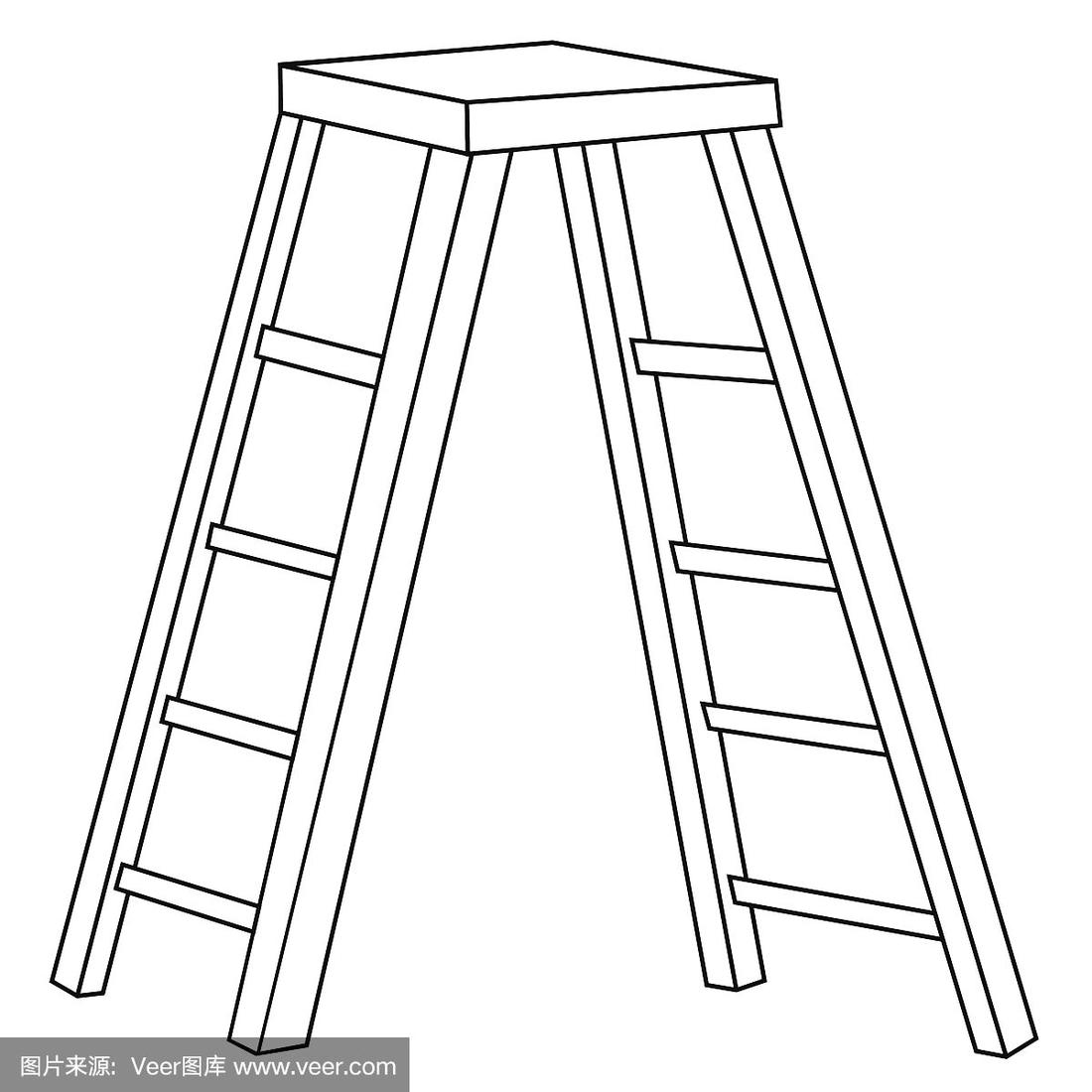 请问梯子怎么画，梯子怎么画简笔画立体