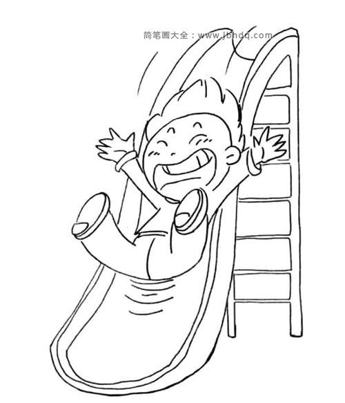 小朋友爬梯子简笔画图片，小朋友爬梯子简笔画图片大全
