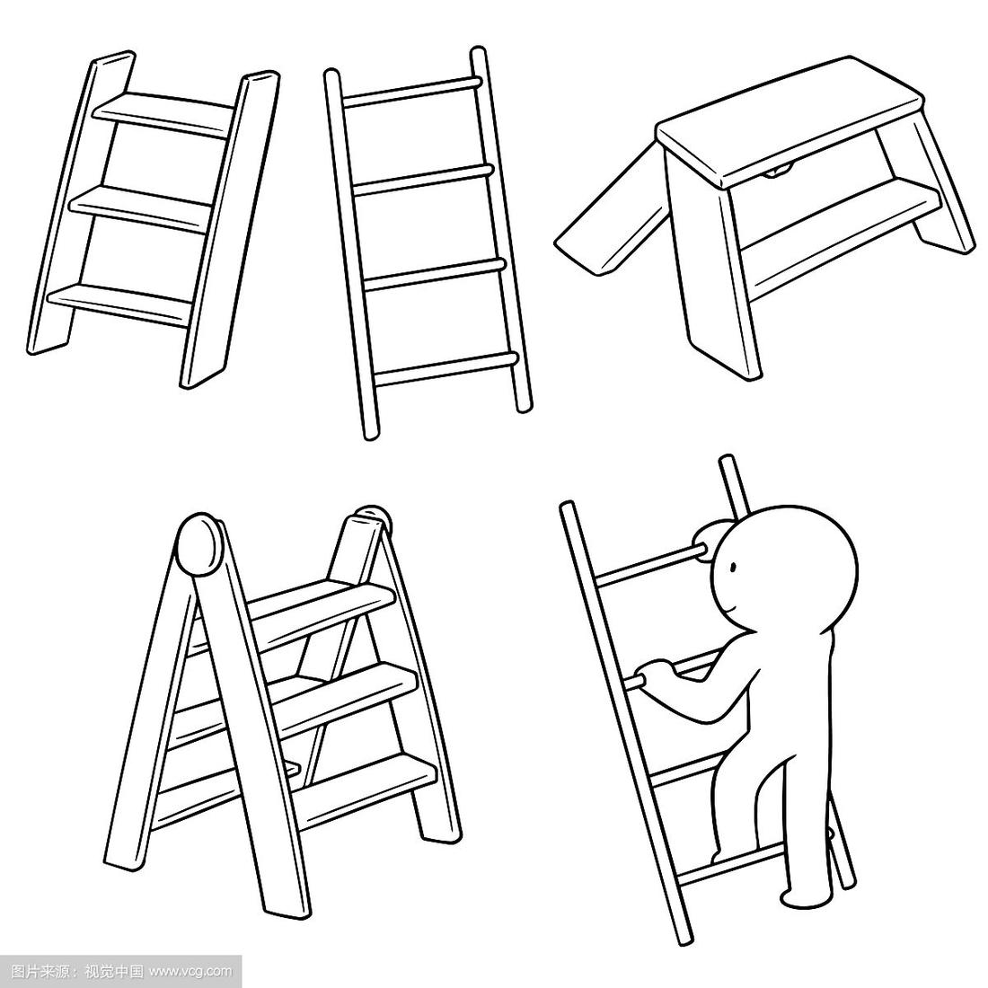 梯子简笔画，梯子简笔画简单又好看