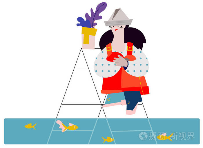房子加梯子卡通图片，房子加梯子卡通图片大全
