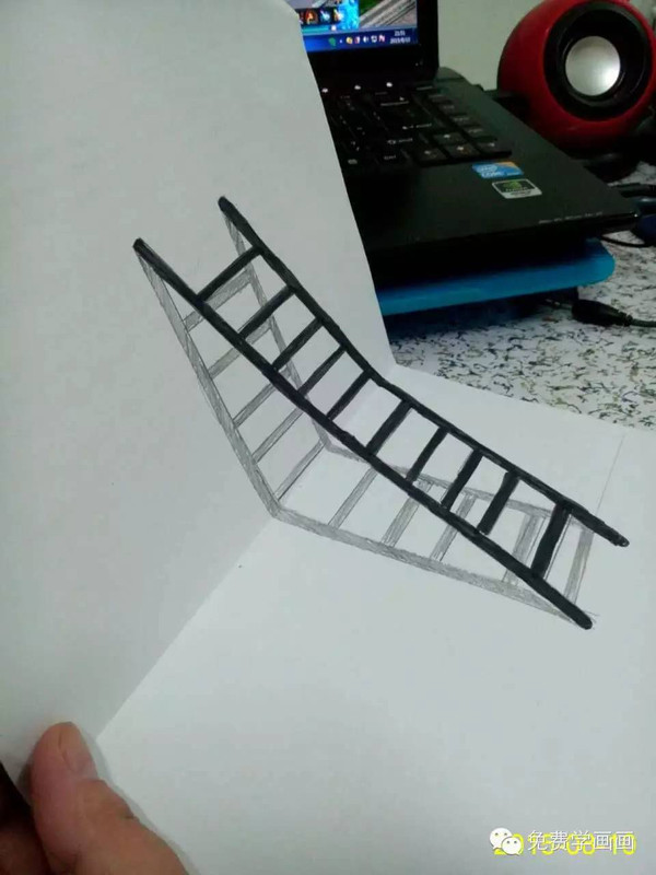 梯子的立体画，梯子立体画怎么画步骤图