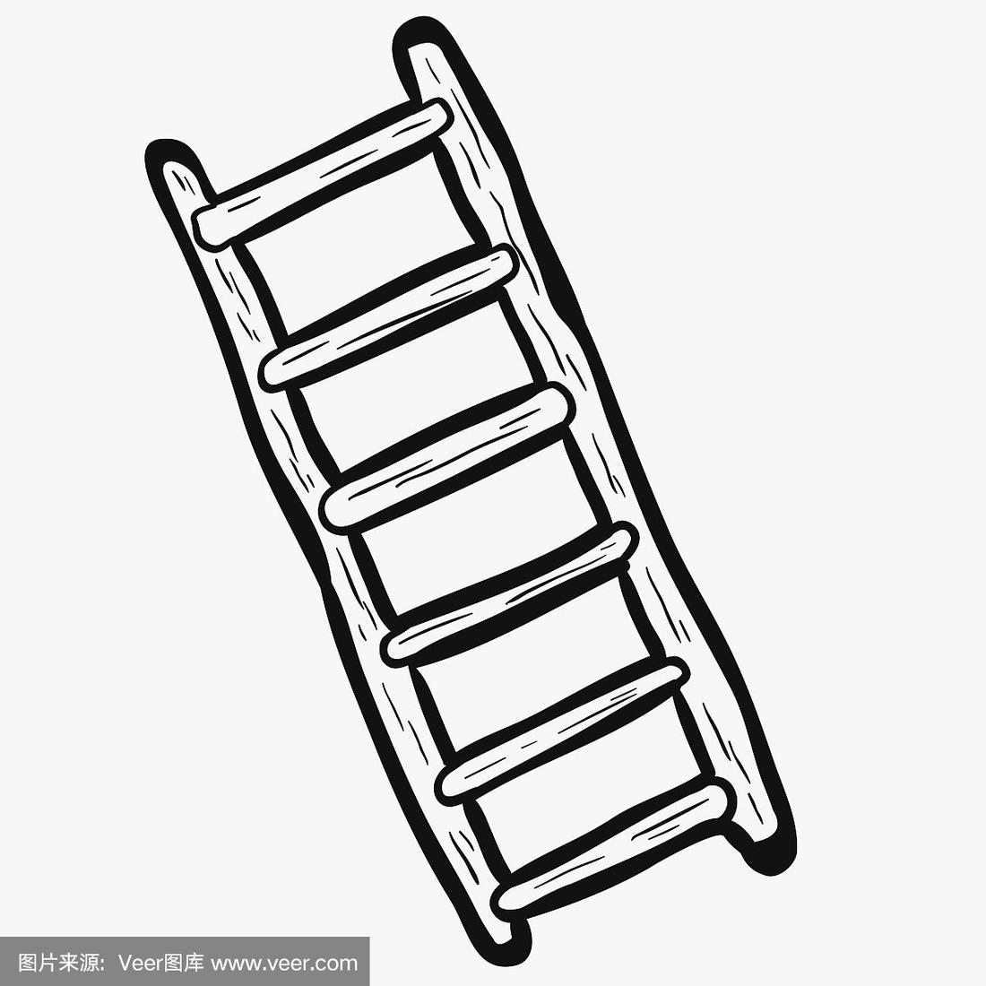简笔画梯子，梯子简笔画图儿童