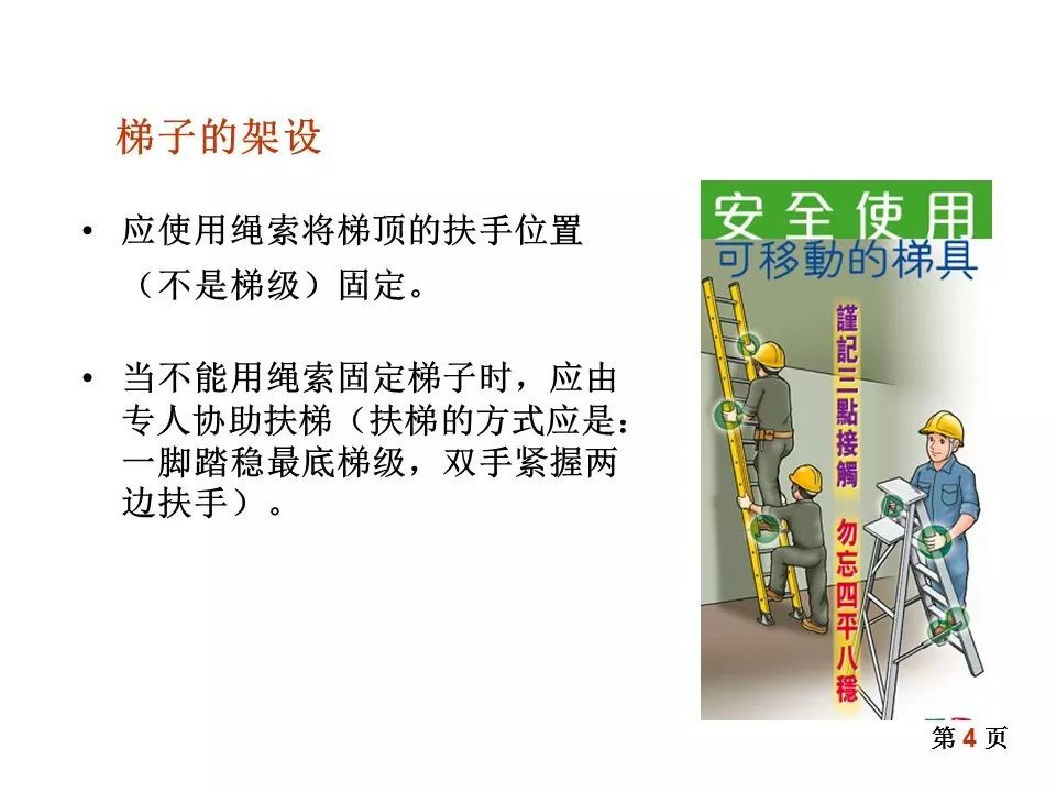 梯子安全使用规范图片，梯子安全使用应注意哪六点