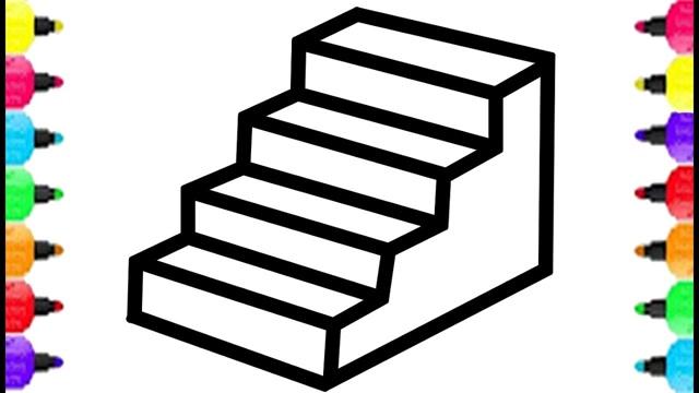 梯子简笔画可爱，梯子简笔画 彩色